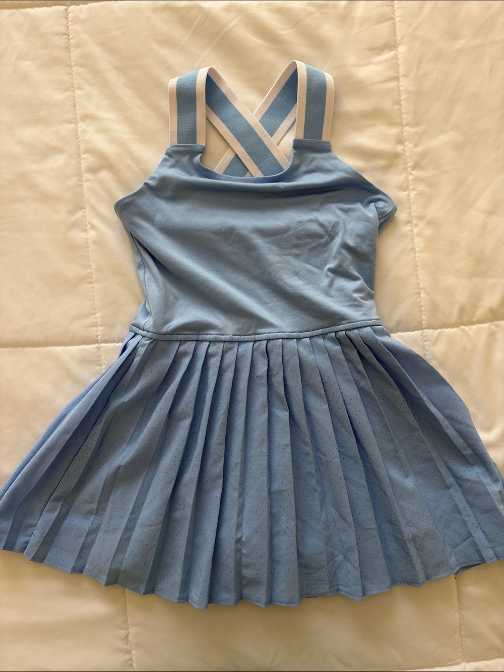 BUNDLE AND SAVE! Justice Light Blue Pleated Casual Dress with Cross-Strap Back